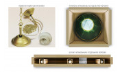 Лампа Аристократ-Люкс 2 3пл. ясень (№2,бархат зеленый,бахрома зеленая,фурнитура золото)
