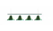 Лампа Классика 4 пл. металл (№4 ,бархат зеленый,бахрома желтая,фурнитура золото)