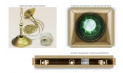 Лампа Аристократ-3 3пл. береза (№11,бархат зеленый,бахрома желтая,фурнитура золото)