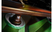 Лампа Классика 1 6пл. сосна (№7,бархат зеленый,бахрома желтая,фурнитура золото)