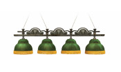 Лампа Лео II 4пл. клен (Авт. № 2,бархат зеленый,бахрома желтая)