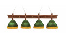 Лампа Президент 4пл. ясень (№4 ,бархат зеленый,бахрома желтая,фурнитура золото)