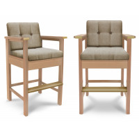 !Стул бильярдный High-Style Lux ясень (Дуб натуральный,Декор золото,Винилискожа PRADO-5,Винилискожа Prado_5)