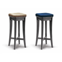 Табурет Президент Сильвер массив ясень мягкий верх (48 Velvet-Lux,Ткань Vilvet Lux)