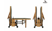 Складной стол для настольного тенниса "RASSON PREMIUM R200 SOUTHERN PINE RWB" (274 х 152,5 х 76 см, светлый) с сеткой