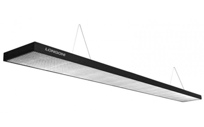Лампа плоская светодиодная "Longoni Compact" (черная, серебристый отражатель, 247х31х6см)