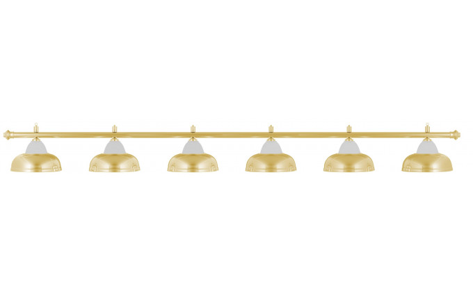 Лампа на шесть плафонов "Crown" (золотистая штанга, золотистый плафон D38см)